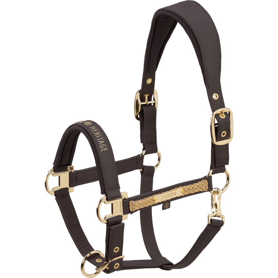 2025 Eskadron Héritage Cuir Faux Double Épingle Licol 420158 862 090 - Black Truffle